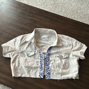 Custom cropped short sleeve jacket